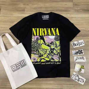 T-Shirt Kaos Nirvana Green Free Bag Bonus Sticker High Logo Tebal Pria Baju Distro Katun Wanita Putih Hitam Combed Cowok Tangan Pendek Unisex