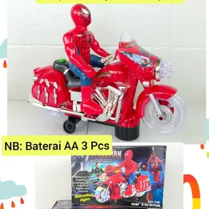 Mainan Spiderman Speed Motorbike with light & sound Toys