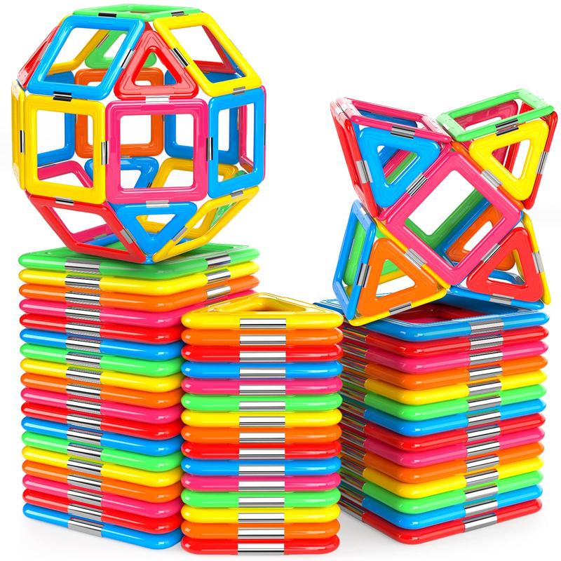 Blok Binaan Magnetik Tingkap, Reka Bentuk 3D, Lebih Berkuasa dan Kuat, Set Mainan Jubin Magnet, Sesuai untuk Kanak-kanak, Tersedia dalam 30 / 60 / 72Pcs, Playset Ideal Toys