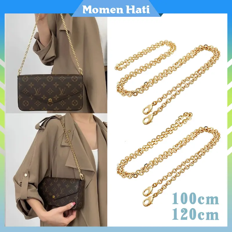 120 Cm Strap Tas Rantai Rose Gold Elegan / Gantungan Tas Rantai Logam / Rantai Tas Pendek