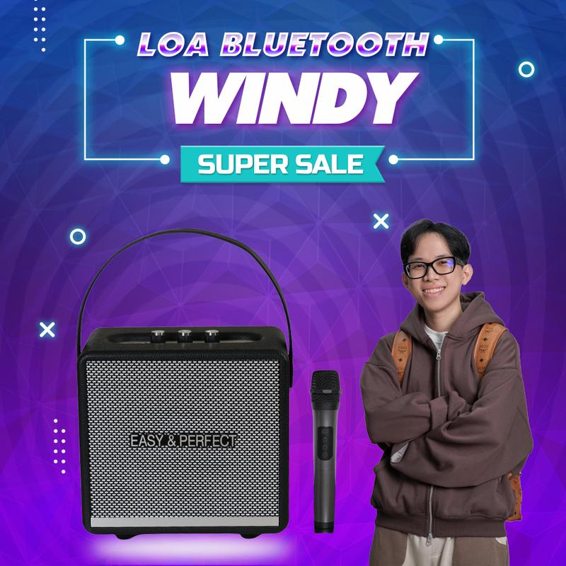 [ENP x LINH ÂN] Loa Bluetooth Karaoke Windy, Kèm 1 Micro Cao Cấp Chống Hú, Hát Karaoke Cực Hay, Chính Hãng BH 12 Tháng Nghe Nhạc
