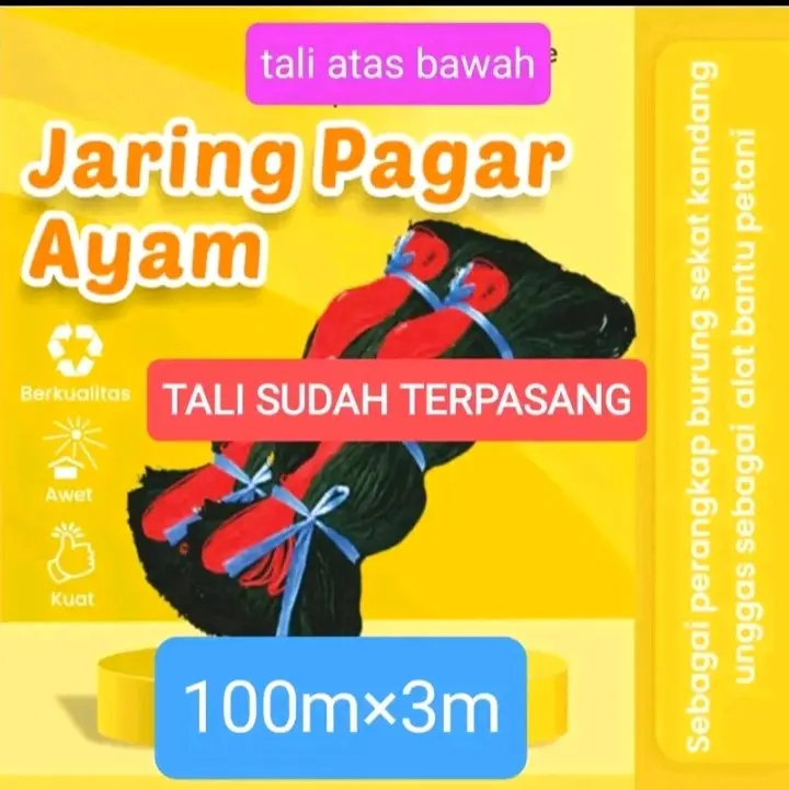 JARING PAGAR AYAM 3x100, BEBEK,UNGGAS dll