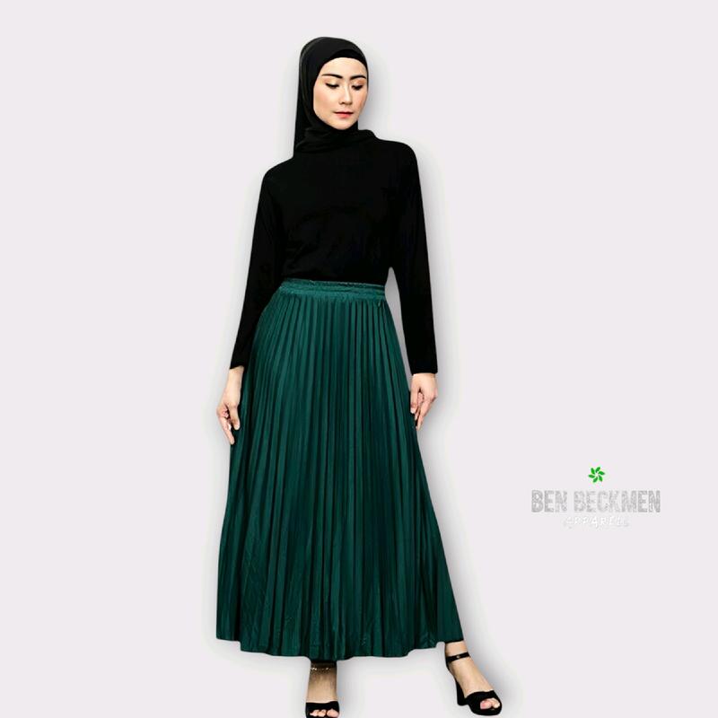 rok plisket wanita premium Cosebho Import Tebal, Halus, Adem Original Bacis Ben beckman rok wanita model 2025 Putih Basic Muslim Kerja outfit hijab 8