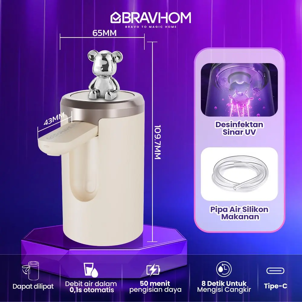B-WD02-P-White-UV Light-Bear