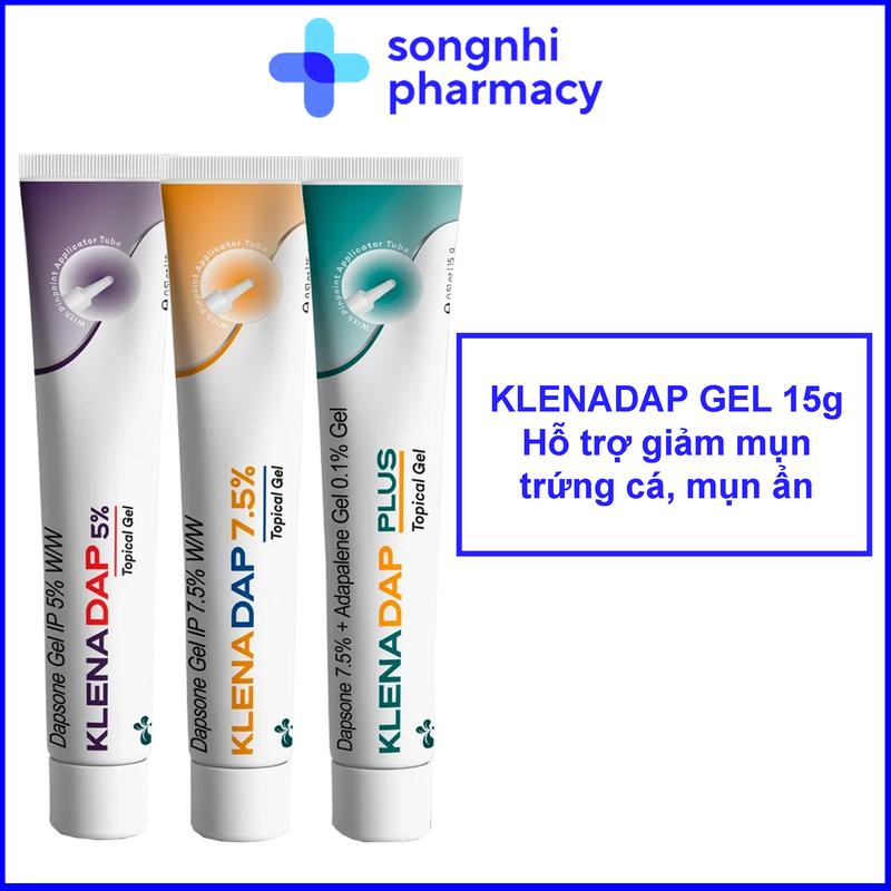  KLENA.DAP GEL 15g Hỗ Trợ Giảm Mụn Nội Tiết Mụn Trứng Cá Mụn Ẩn Mụn Viêm 