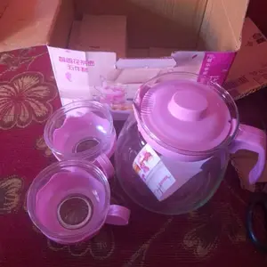 P ( P46 ) TEAPOT KACA SET 5 IN 1 PREMIUM TEKO KACA GELAS
