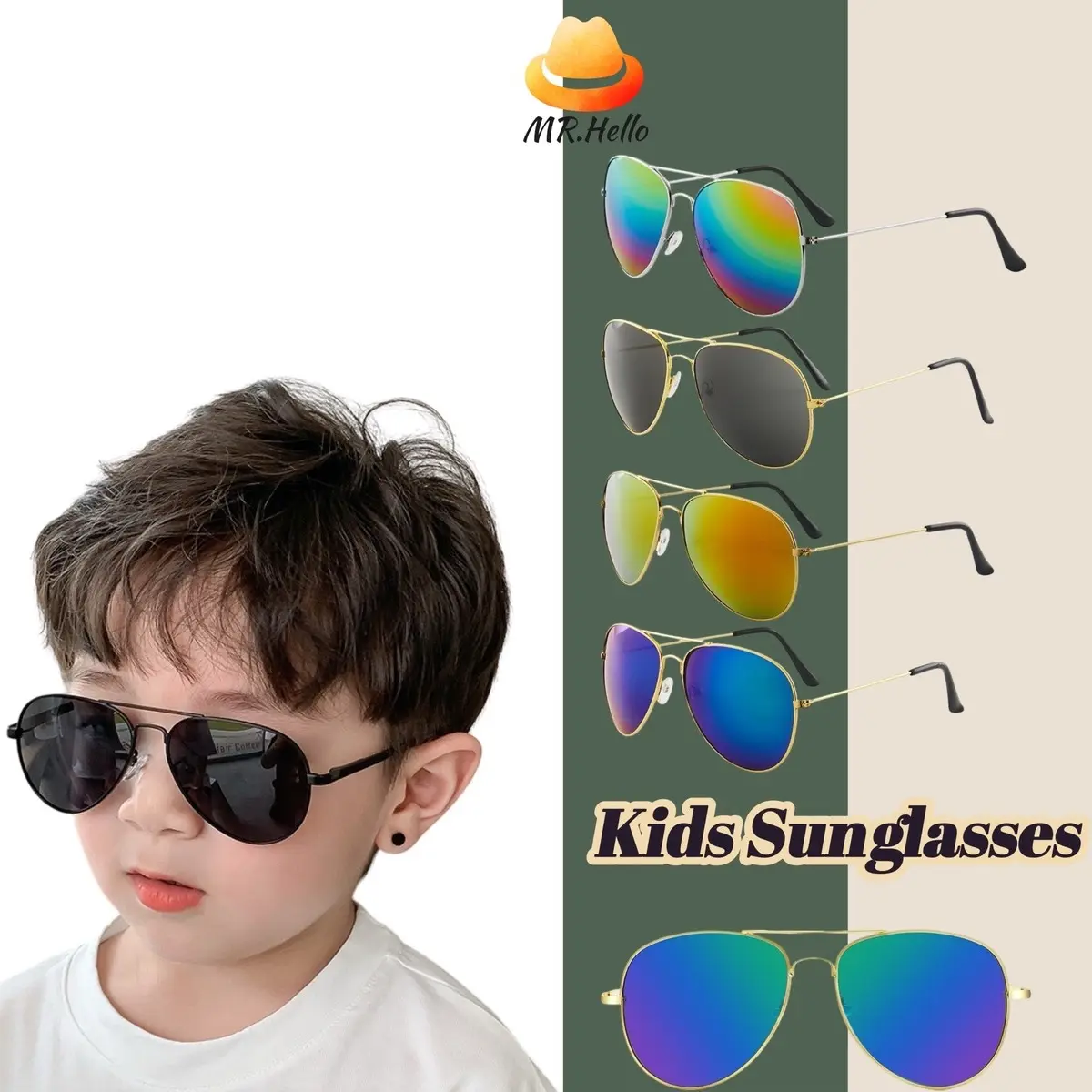 MrHello New Fashion Budak Sunglasses Color Children Boys Girls UV Protection Goggles Sunglasses Eyewear Style Cute