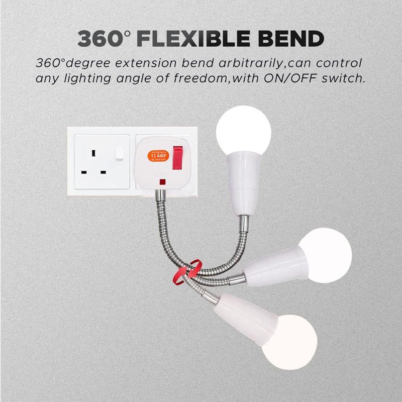 Product Introduction of [BULB HOLDER] 13A 3 PIN ON/OFF PLUG E27 FLEXIBLE ROD LAMP HOLDER 10