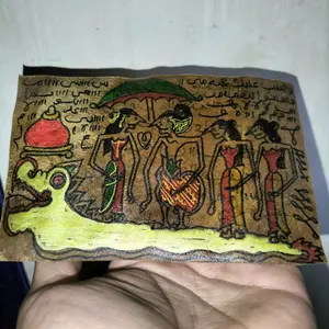 Tambang Liring Kulit Kambing Rajah Tulisan Tangan dengan Desain Unik dan Artistik