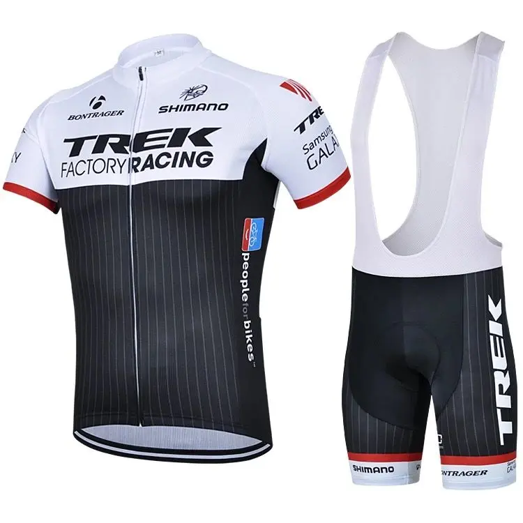 Bộ Quần Áo Đạp Xe, TREK Mùa Hè, Màu Đen Và Trắng, Áo Ngắn Tay, Thích Hợp Cho Các Chuyến Đi Xe Đạp Leo Núi, Bao Gồm Quần Áo, Thiết Bị Xe Đạp