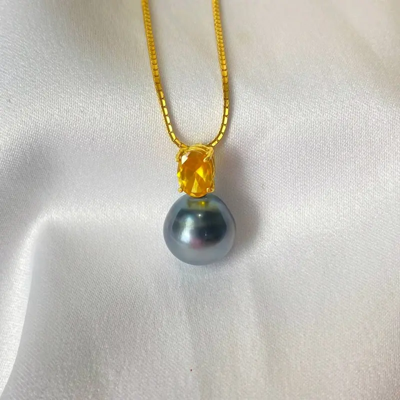 [B] Liontin Nana EMAS Zirkon Oval Mira, mewah dipakai kondangan 9 neclace Elegan 4
