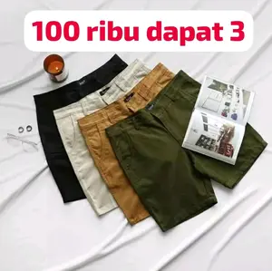 PAKET HEMAT 100 RIBU DAPAT 3 PCS CELANA PENDEK CHINOS PRIA Dewasa
