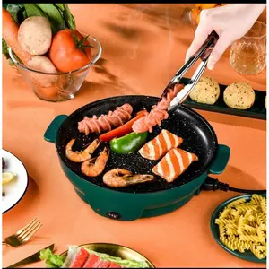 Korean Pan Multifungsi Panci BBQ Alat Panggang Electric Grill 22cm - Listrik - panggangan grill