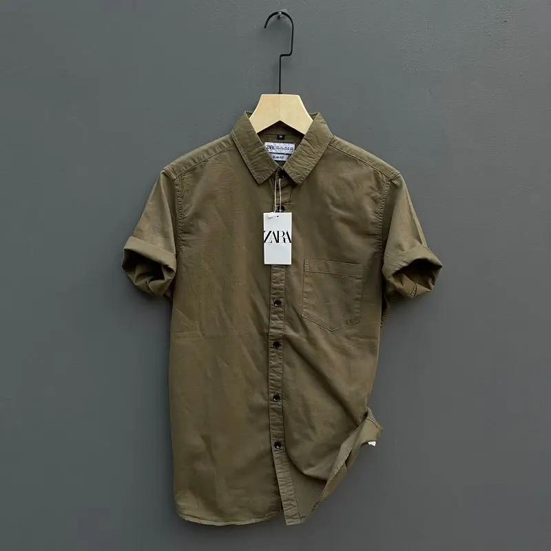 Kemeja Pendek Kerah Zara Man Kemeja Polos Slimfit Casual Kemeja Pria Lengan Pendek Zara Man Kemeja Polos Premium Slimfit Kemeja Polos Pendek Zara Man