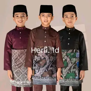 satu set Baju Koko anak laki-laki baju Melayu pria teluk belanga khas Melayu baju muslim anak anak ( TIDAK TERMASUK SARUNG SONGKET )