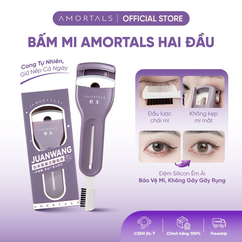 《AMORTALS》Kẹp Uốn Mi Siêu Cong Hai Đầu Amortals Bấm Mi Tự Nhiên Phù Hợp Nhiều Kiểu Lông Mi Kẹp Mi Góc Nhỏ Vùng Khó Tiếp Cận Giữ Nếp Mi Lâu Nhỏ Gọn Giá Tốt Dễ Dàng Sử Dụng Cho Người Mới Học Sinh Dùng Được Kèm Đầu Chải Giúp Làm Đều Mi 4u