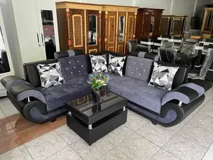 Sofa sudut ggs lengan angsa bahan kain beludru