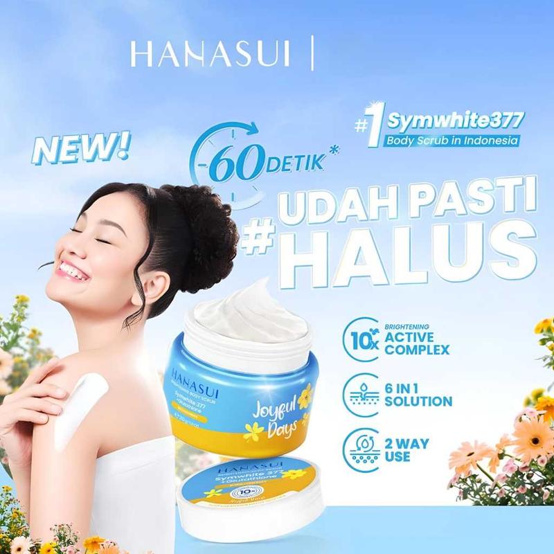 ENVIO - Hanasui Brightening Body Scrub 200gr - Scrub Mencerahkan Kulit Hanasui 2