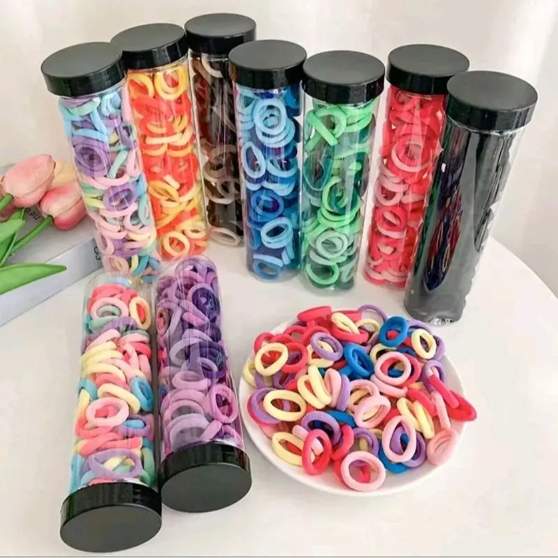 FREE TOPLES 100 PCS IKAT RAMBUT DONAT RING TOWEL / KUNCIRAN RAMBUT DONAT Perempuan Anak Karet