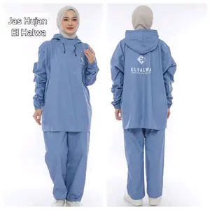JAS HUJAN MODEL HOODIE TANPA ZIPER PRIA WANITA DEWASA BAHAN PVC