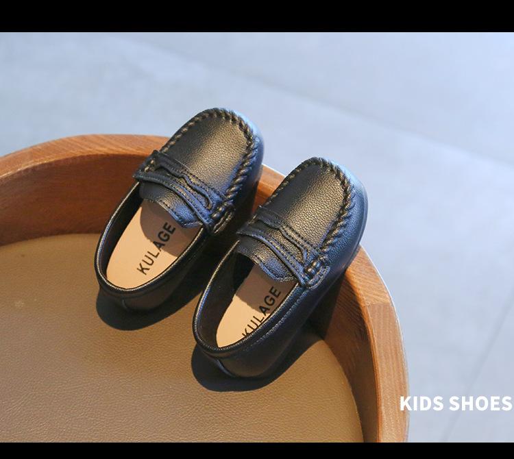 Product Introduction of Children Boys Leather Shoes 2024 Spring and Autumn Simple Slip-on Round-toe School Shoes Loafers Flats Moccasins Classic Formal 12