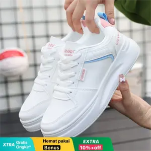 SR Sepatu Sneakers WANWO NEW Wanita-Sepatu Kasual Wanita Casual Shoes Karet