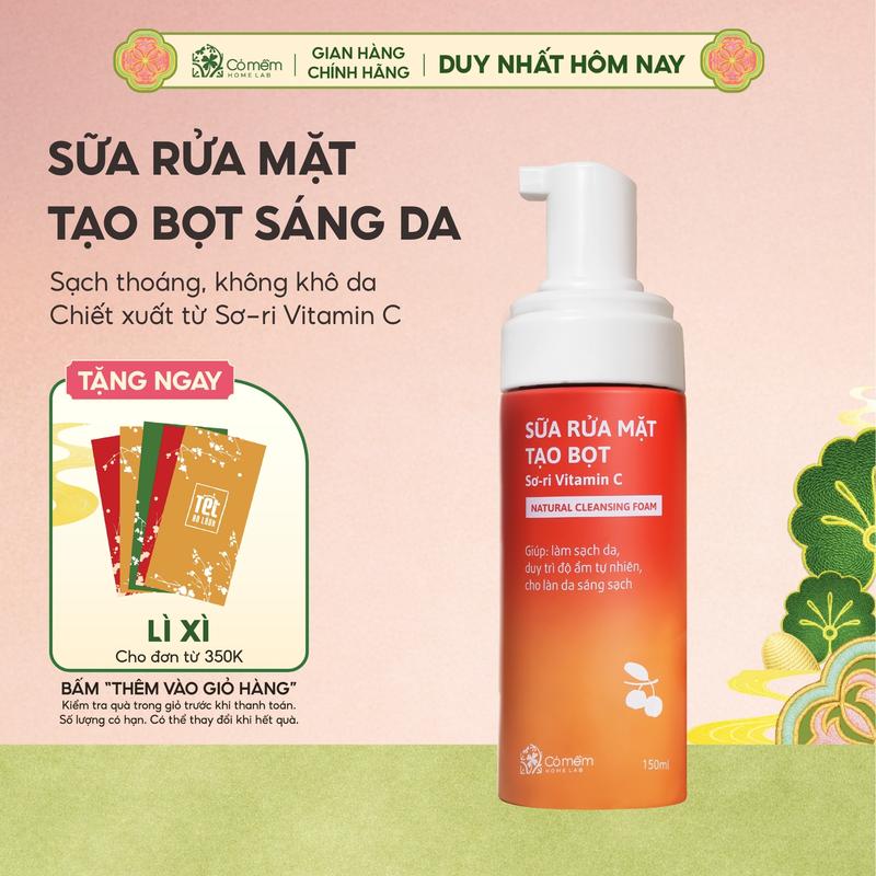  Sữa Rửa Mặt Tạo Bọt Vitamin C Chiết Xuất Sơ Ri Giúp Làm Sạch Da Duy Trì Độ Ẩm Cho Da Sáng Sạch Mịn Màng Cỏ Mềm 150ml Làm Đẹp Da Skincare 