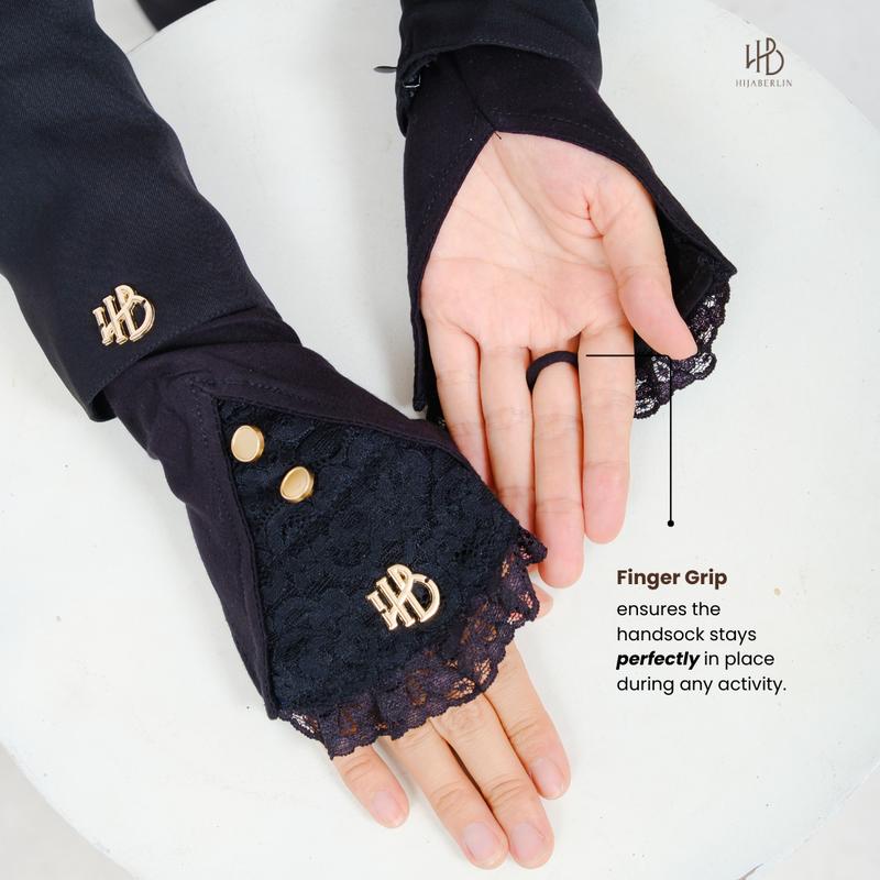 HIJABERLIN - Handsock Ring Luxe I Sarung Tangan Sholat, Manset Cincin Tangan, Aksesoris Haji & Umroh 6
