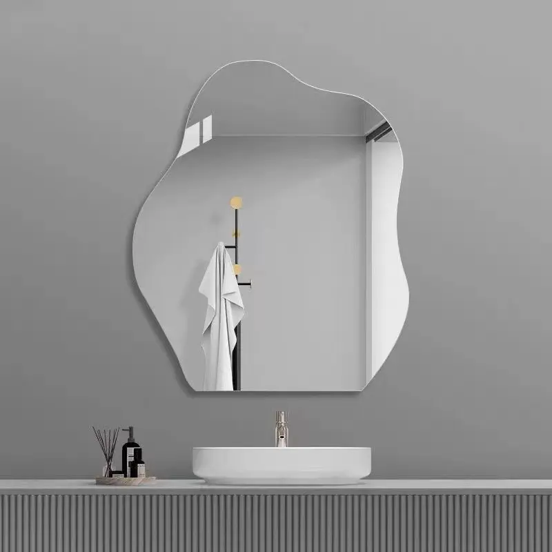 Acrylic wall-mounted irregular mirror - no-drill dressing table fitting mirror trippy mirror infinity mirror true  mirror
