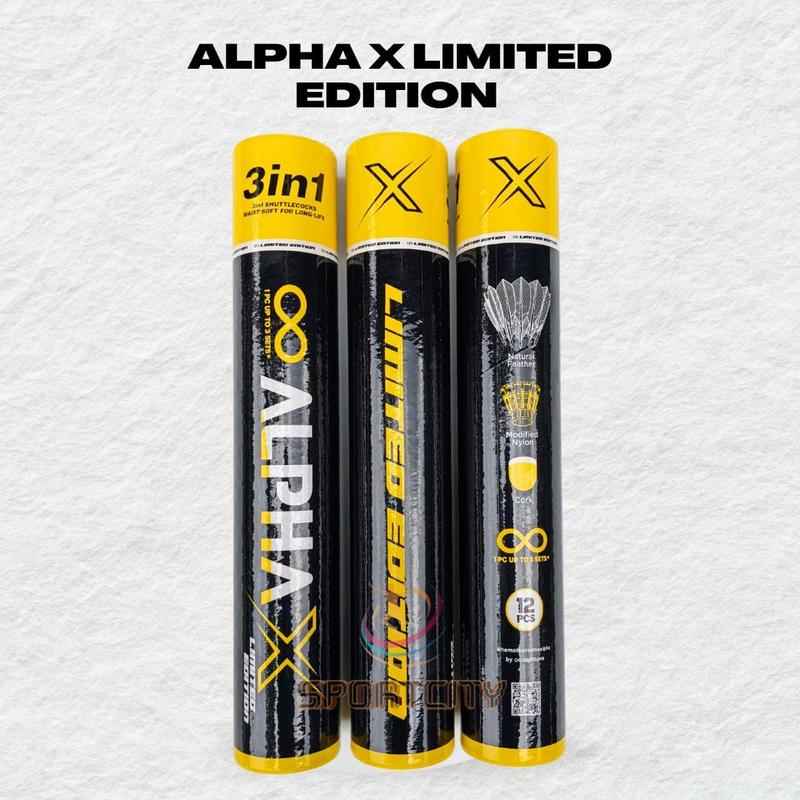 Shuttlecock  Cock Badminton 3 IN 1 Nitro Gold / Alpha Black / Alpha Eco White Original 1