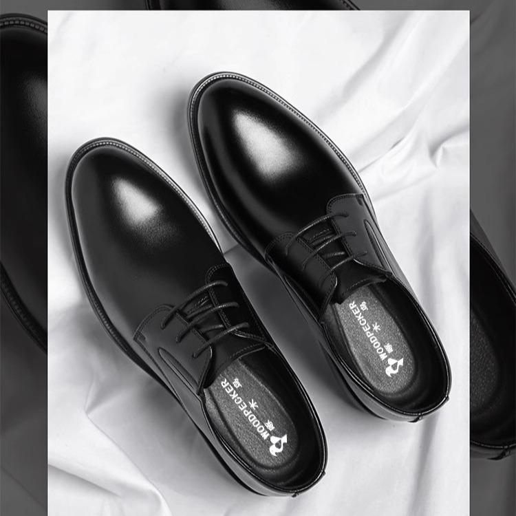 Sepatu kulit pria terbaru, nyaman dan berventilasi, cocok untuk musim semi dan gugur, kasual dan serbaguna, memiliki alas lunak, anti-selip, cocok untuk keperluan bisnis. 8