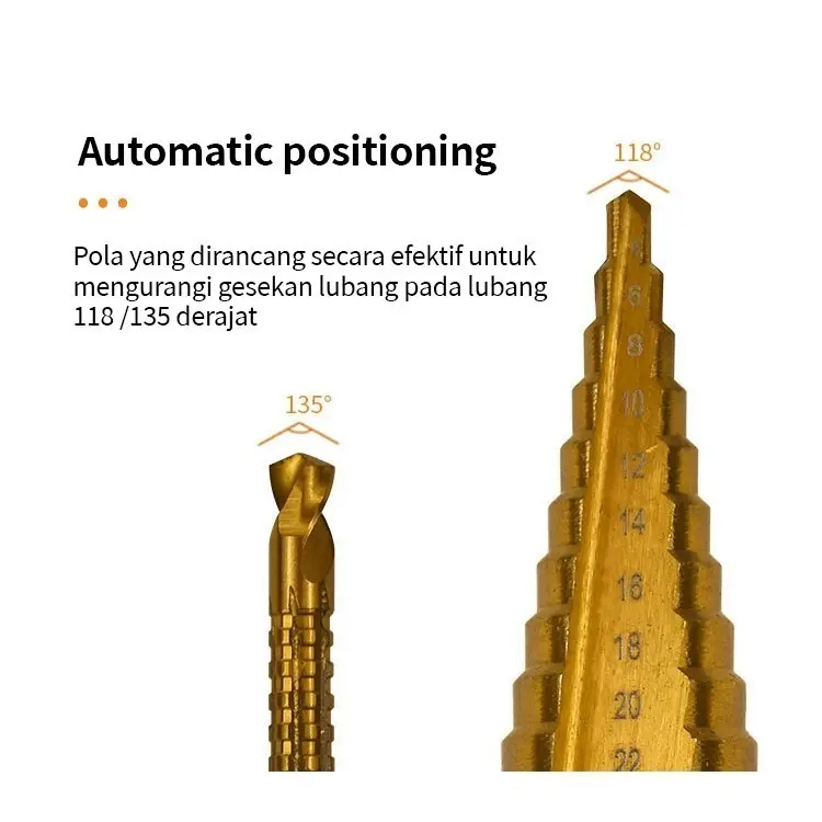COD 6Pcs Mata Bor Pagoda Untuk Baja Spiral HSS Steel Titanium Coated mata bor Pagoda besi kerucut Cone drill hole saw 6