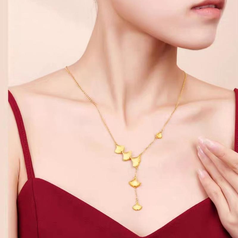 Product Introduction of SS24 Brass Gilding Necklace Bracelet Ring Women's Set 16