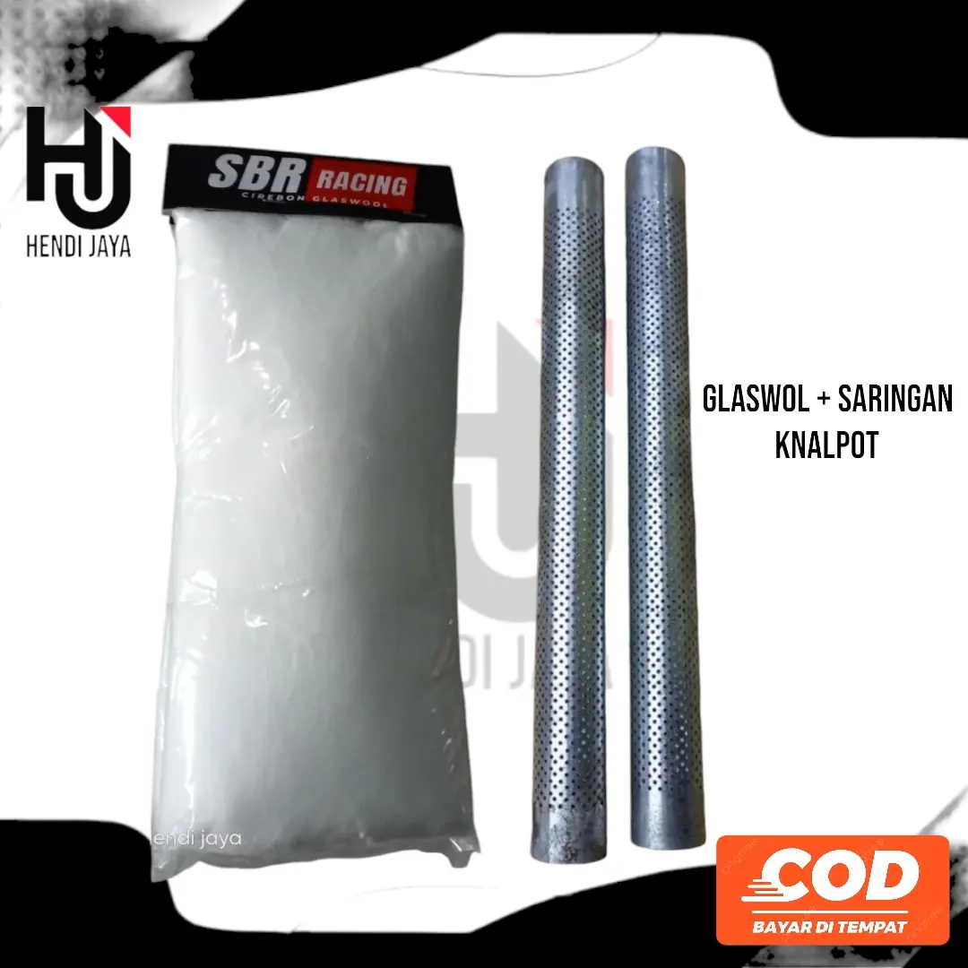paket saringan knalpot + glasswoll serat putih knalpot copy cms tzm full lubang
