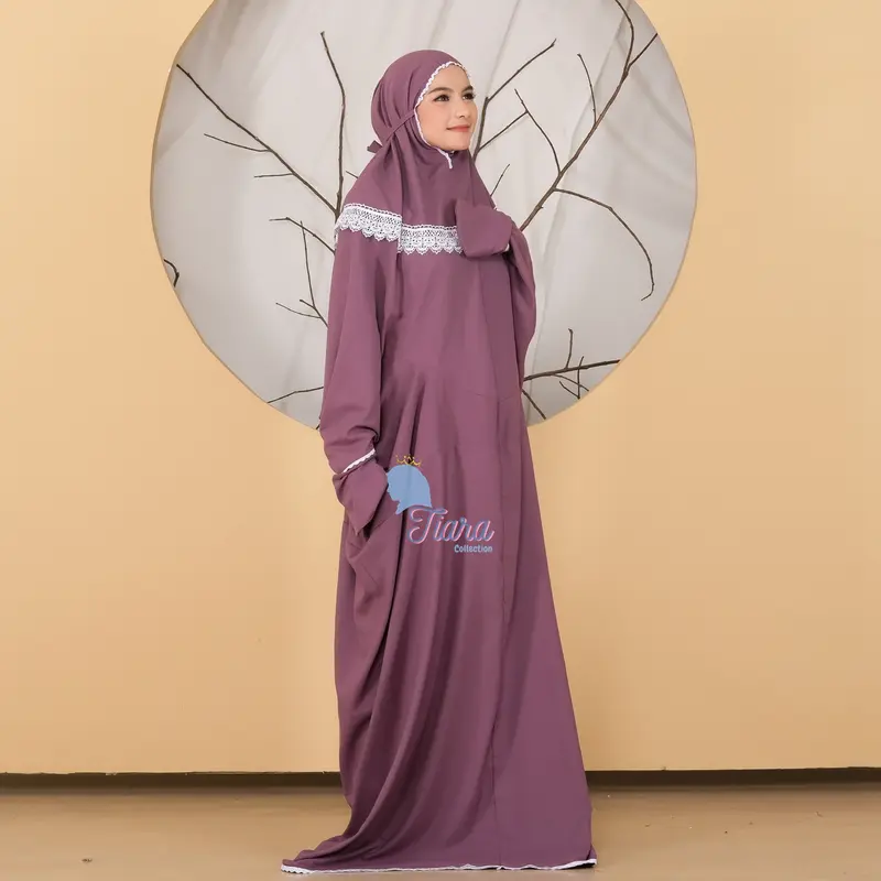 Mukena Terusan Lajuran Dewasa Katun Renda Muslim 6