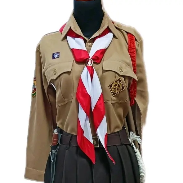 baju pramuka PDL tangan panjang (saku 2) laki2 /perempuan bahan rapillo buat SD,SMP,SMA