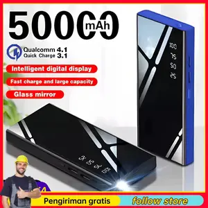 【COD】50000mah PowerBank Full Capacity Mini Powerbank Dual USB Portable Fast Charging Digital Display Power Bank Slim Battery Digital Display Fast Charging