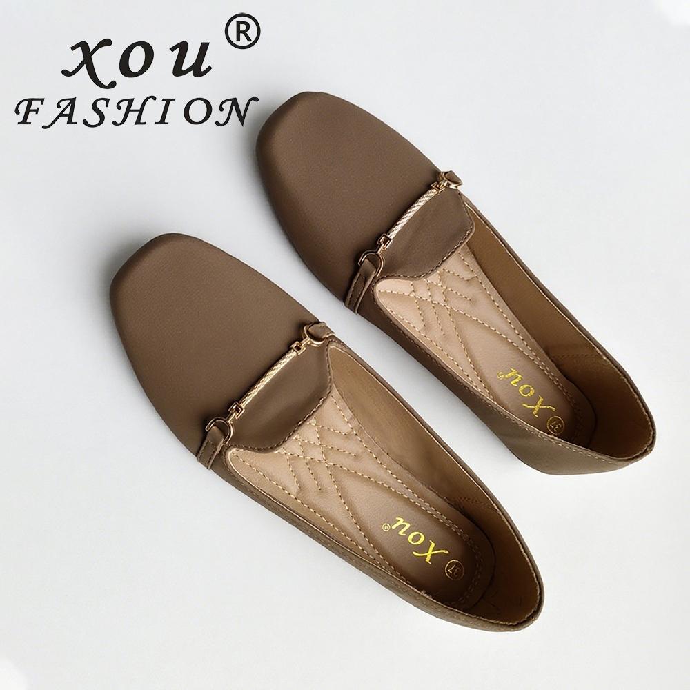 XOU New FASHION Sepatu Flatshoes A-38 Sepatu Kerja Wanita Nyaman untuk Sehari-hari dengan Pilihan Warna Variatif pesta flat tali belakang glossy