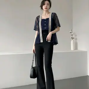 (Free inner) Setelan Kebaya Hana Pendek Kutubaru Brukat Modern Premium Outer Kulot Scuba Kondangan
