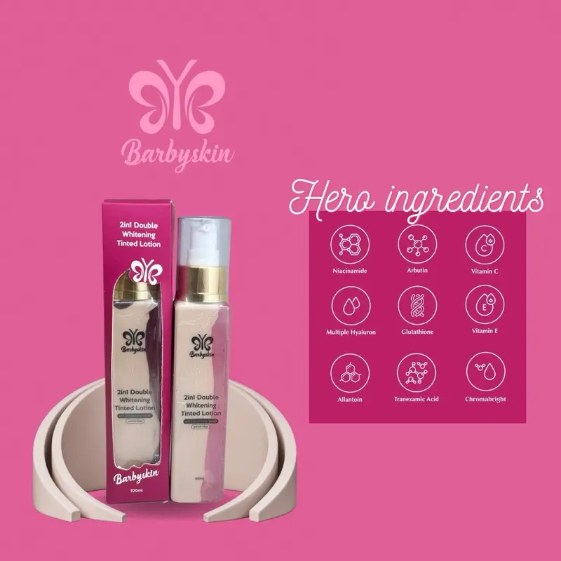 BARBYSKIN 2IN1 WHITENING TINTED LOTION WITH BOOSTER SERUM 100ML [1 BOTOL] 2
