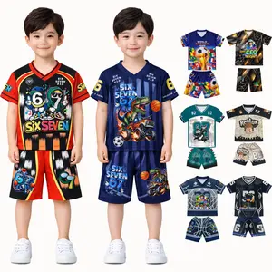 Setelan Jersey Anak Laki -Laki Dan Perempuan Usia 1-10 Tahun Full Printing Sublim Bahan DryFit Milano Tangan Pendek/Setelan Viral/Setelan Jersey/Setelan Angka