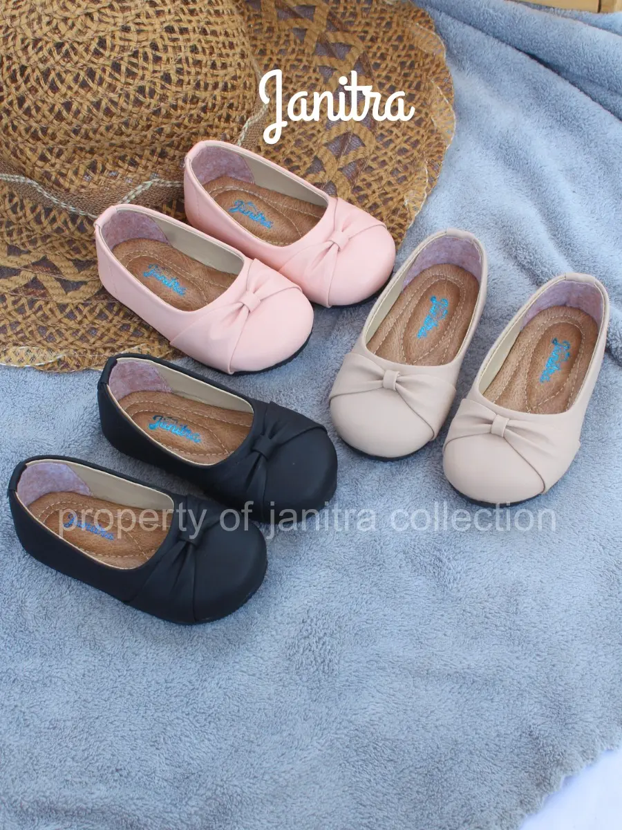 janitra sepatu balet anak balita perempuan flatshoes anak AMARA Round Toe Tanpa Hak