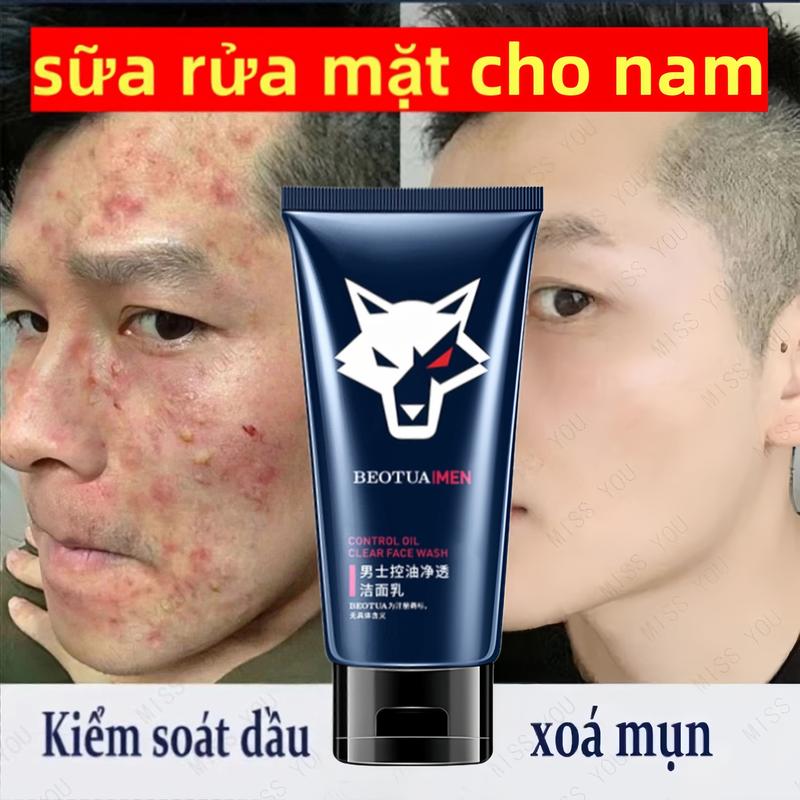 Sữa Rửa Mặt Nam Giới 80G Axit Amin Chuyên Dùng Trị Mụn Kiểm Soát Dầu Đa Lớp Cân Bằng Nước Hàng Ngày Dưỡng Ẩm Không Kẹt Da