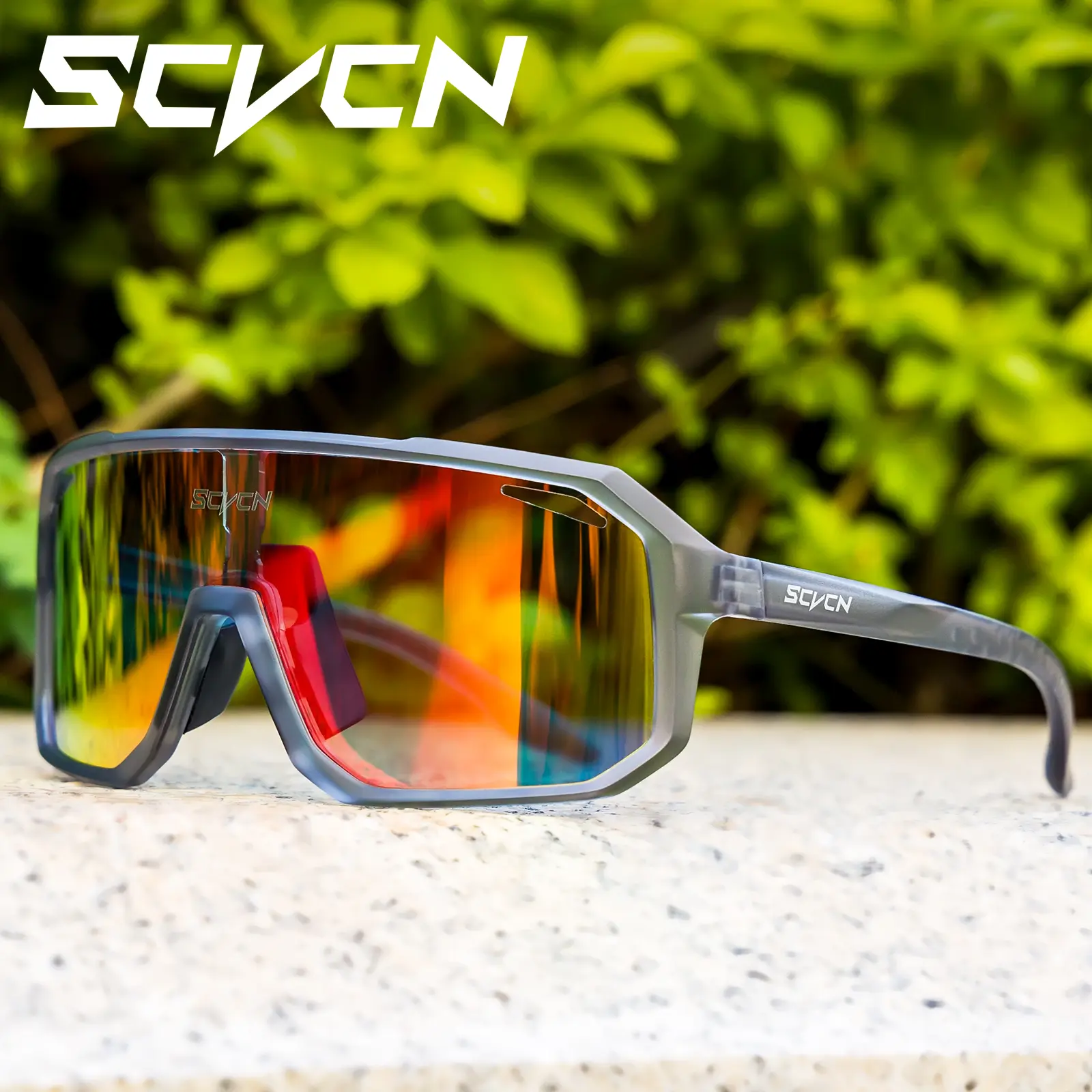 SCVCN Purple Lenses Cycling Sunglasses Outdoor Motorcycle Glasses UV400 Running Driving Riding Goggles Men Women Sports Bicycle Eyewear