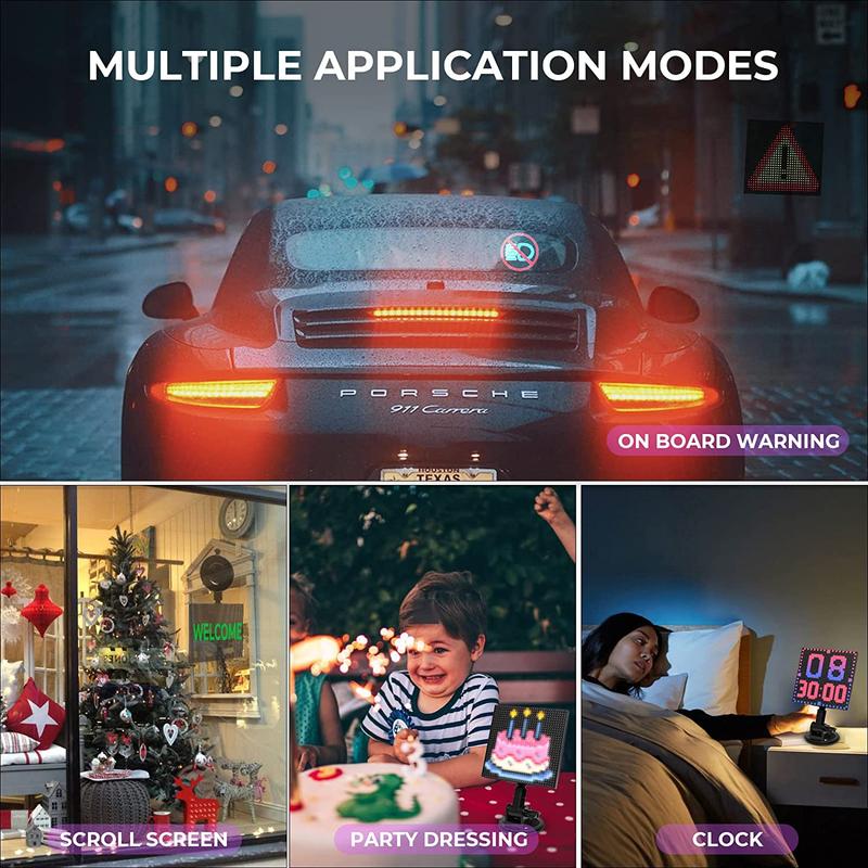 Product Introduction of Smart LED Pixel Display On Car Rear Window Bluetooth App Control Full Color LED Expression Light Programmable Pixel Screen 51