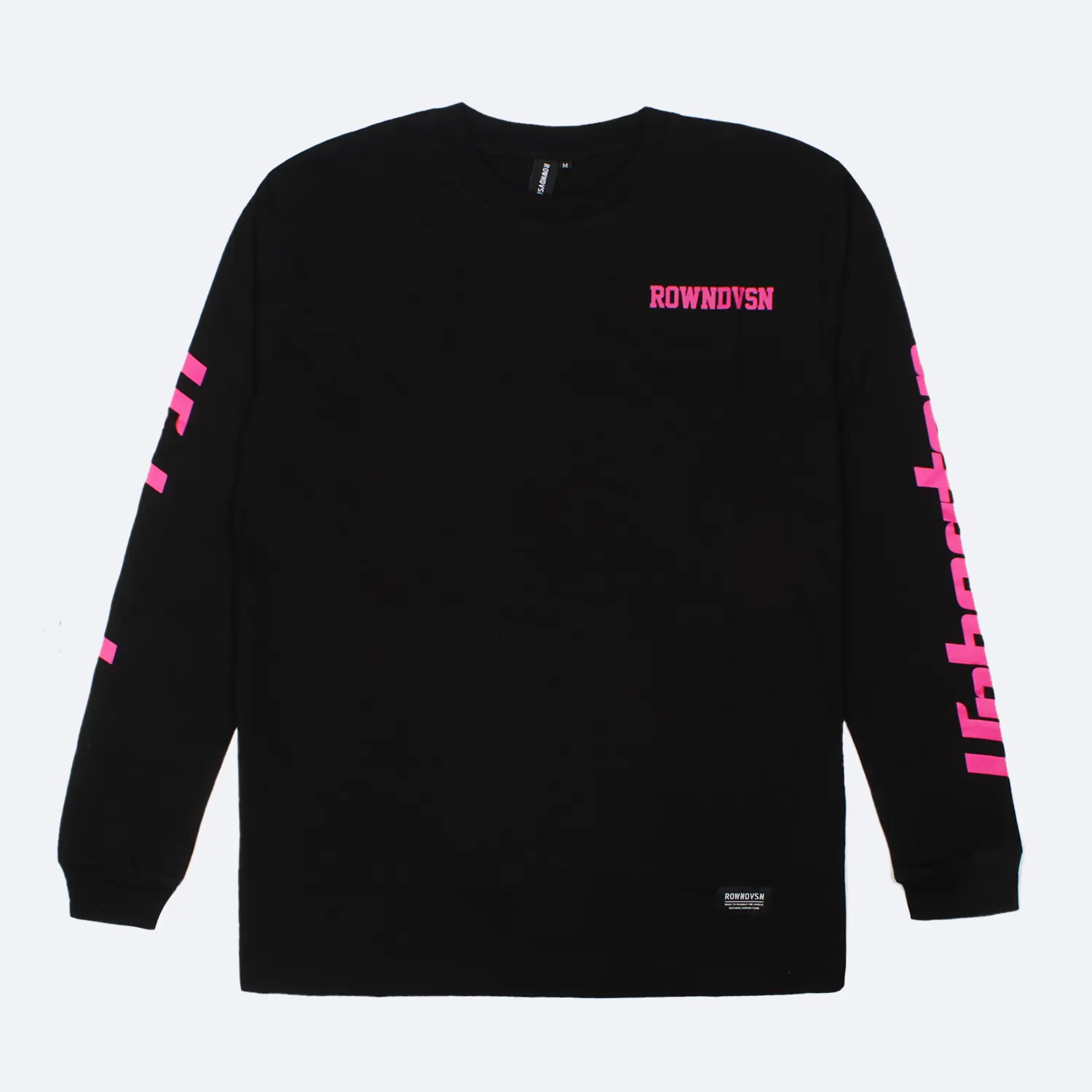 Rown Division Longsleeve Montern Black Kaos Combed  Katun Panjang Sablon