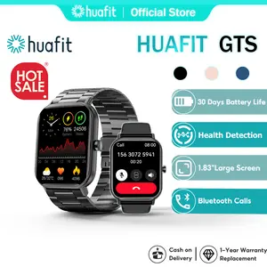 【Hot sale & Garansi 1 tahu】Huafit GTS Jam Smartwatch 1.83-inch touch screen | IP67 | Ultra-long battery life | Bluetooth calls Telepon | Tes tekanan dan oksigen darah | Fungsi olahraga | jam tangan pintar jam tangan pria jam tangan wanita