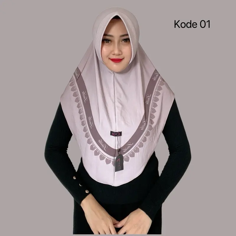 Indah Store - Hijab Instan Bergo Pet Motif Gisella By Laila Busa Lembut 1