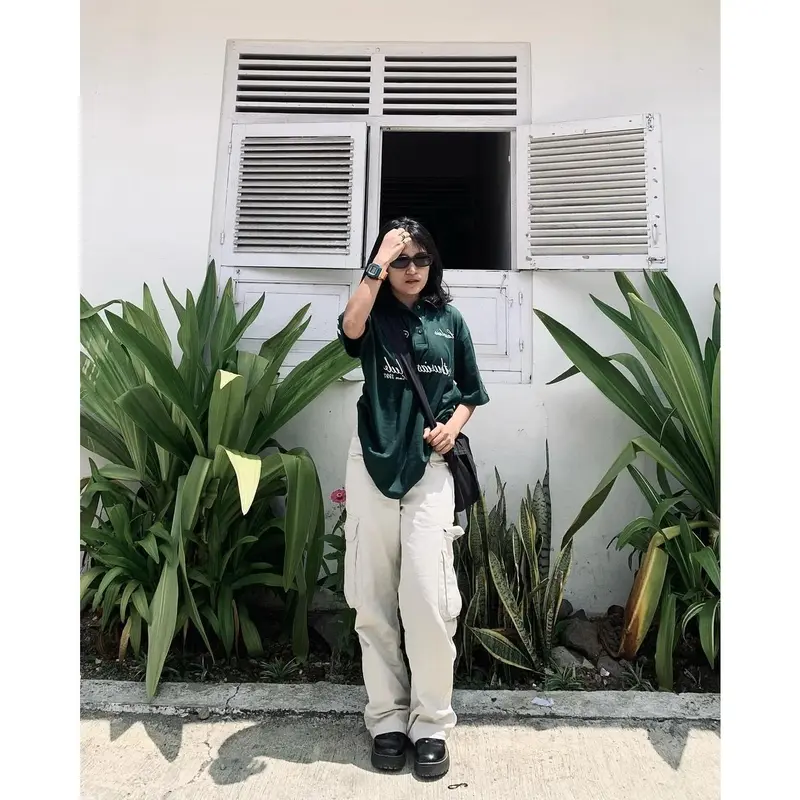 OOTDSUPPLY Oversize Polo Shirt Enthusiast Clubs Dark Army l Kaos Polo Pria dan Wanita OVZ-PS009 1