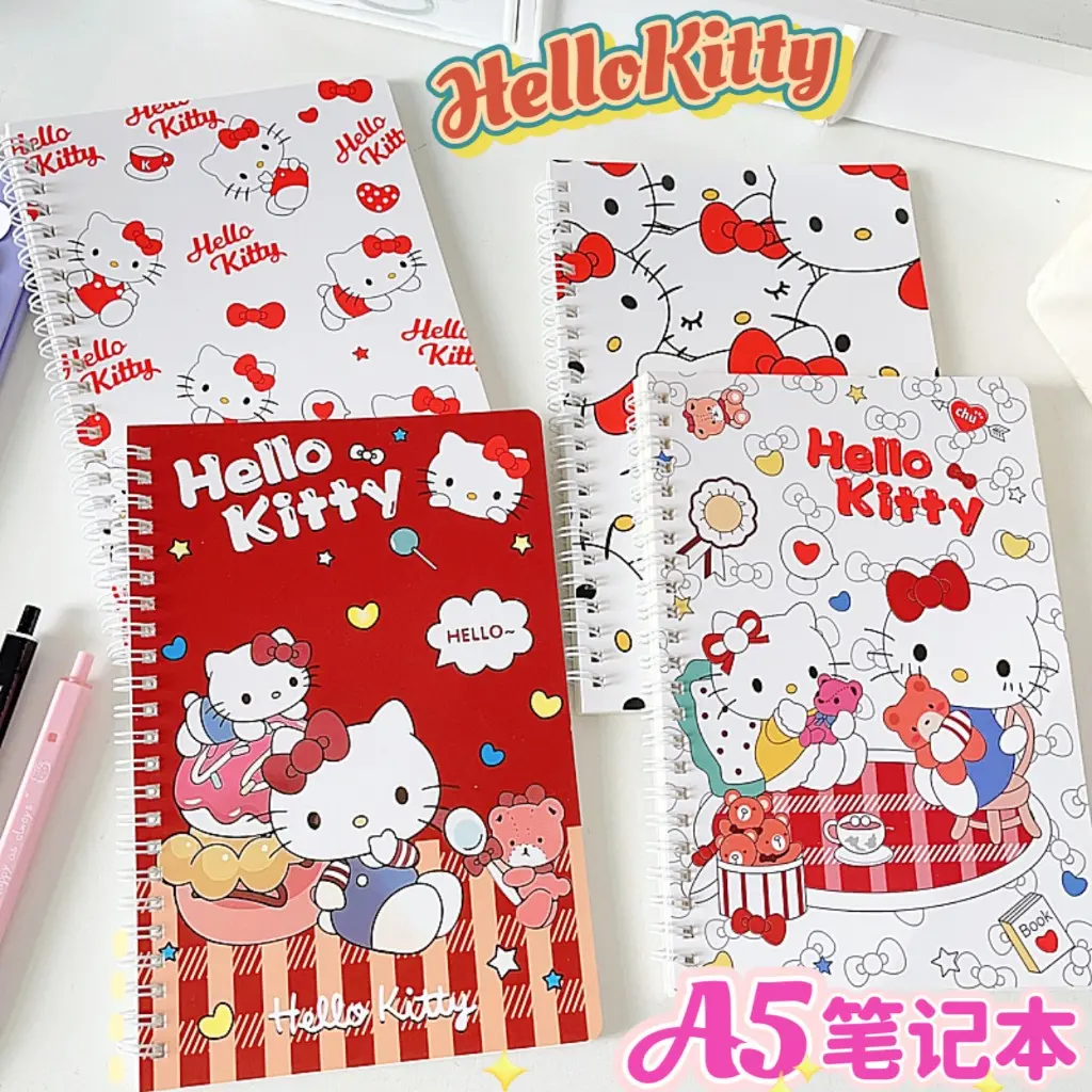 BUKU TULIS ANAK HELLO KITTY / BUKU TULIS A5 ISI 60 LEMBAR / RING BOOK MODEL HELLO KITTY BUKU SEKOLAH ANAK A5 Paper